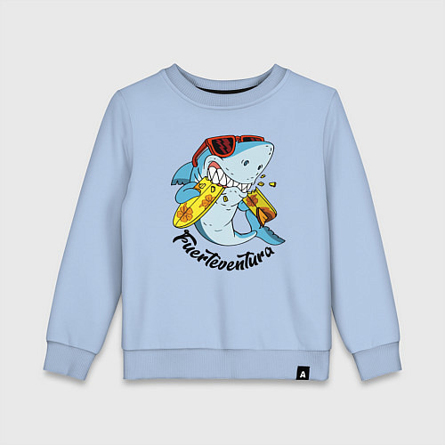 Детский свитшот Fuerteventura summer style - shark / Мягкое небо – фото 1
