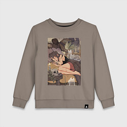 Свитшот хлопковый детский Ведьма арт, цвет: утренний латте