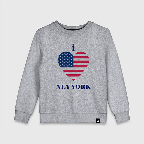 Детский свитшот Люблю Нью-Йорк / Меланж – фото 1