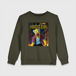 Свитшот хлопковый детский Prodigy by Homer Simpson, цвет: хаки