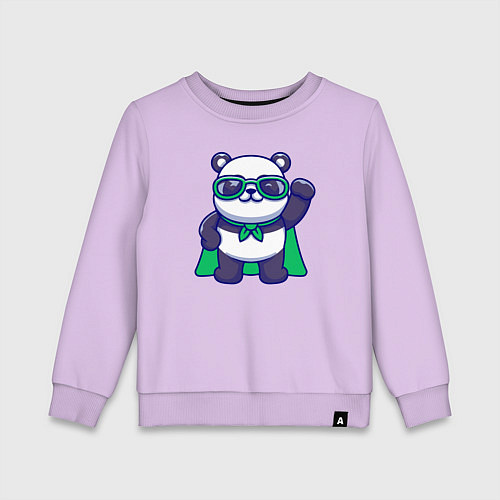 Детский свитшот Панда в плаще / Лаванда – фото 1