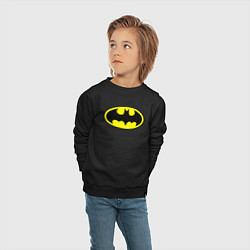 Свитшот хлопковый детский Batman logo, цвет: черный — фото 2