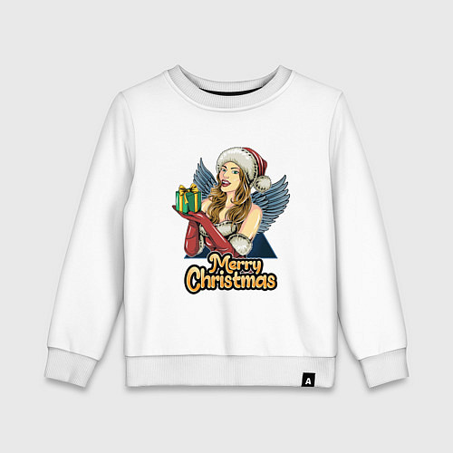 Детский свитшот Снегурочка с подарком / Белый – фото 1