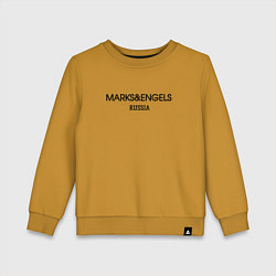 Свитшот хлопковый детский Marks - Engels, цвет: горчичный
