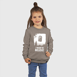 Свитшот хлопковый детский Tardis believe, цвет: утренний латте — фото 2