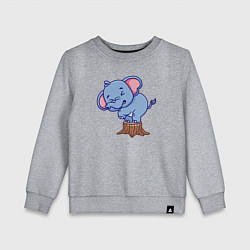 Свитшот хлопковый детский Слонёнок на пеньке, цвет: меланж