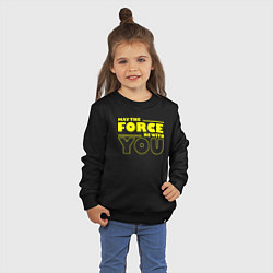 Свитшот хлопковый детский May the force be with you Star wars, цвет: черный — фото 2