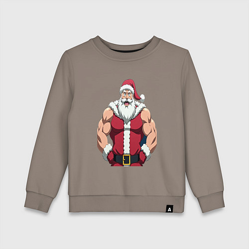 Детский свитшот Дед мороз и кроссфит / Утренний латте – фото 1