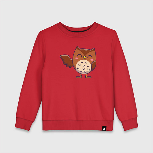 Детский свитшот Привет от совы / Красный – фото 1