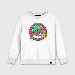 Свитшот хлопковый детский Стоп вирус, цвет: белый