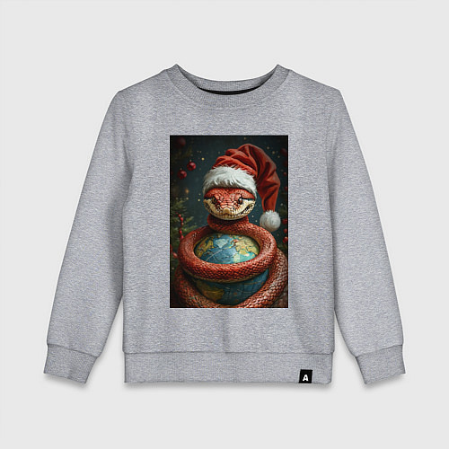 Детский свитшот Змея с колпаке / Меланж – фото 1