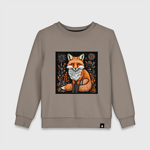 Детский свитшот Лиса в ночном лесу / Утренний латте – фото 1
