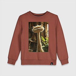 Детский свитшот Кот с длинной шеей