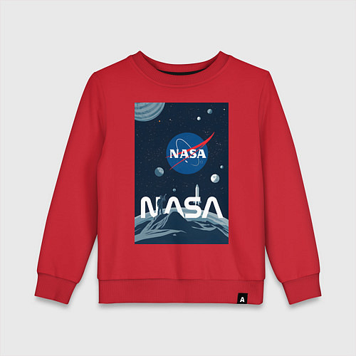 Детский свитшот NASA в космосе / Красный – фото 1
