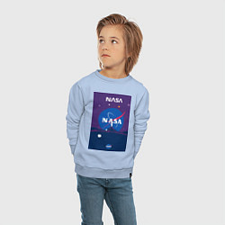 Свитшот хлопковый детский NASA фиолетовый плакат, цвет: мягкое небо — фото 2
