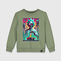 Свитшот хлопковый детский Рик подарил Морти автомобиль - нейроарт, цвет: авокадо