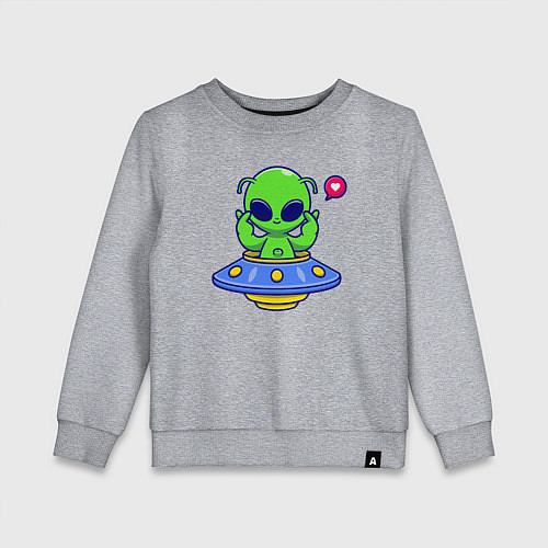Детский свитшот Love alien / Меланж – фото 1