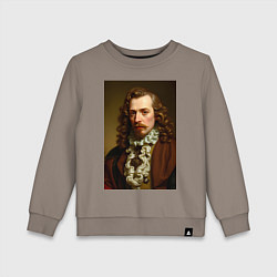 Свитшот хлопковый детский Старинный портрет, цвет: утренний латте