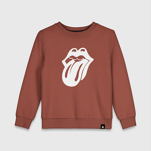 Детский свитшот Rolling Stones - white logo / Кирпичный – фото 1