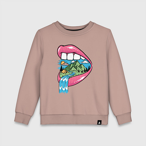 Детский свитшот Природа во рту / Пыльно-розовый – фото 1