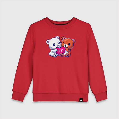 Детский свитшот Teddy love / Красный – фото 1