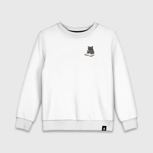 Детский свитшот Кот психолог / Белый – фото 1