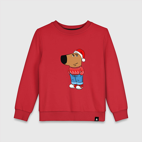 Детский свитшот Чиловый парень- новогодний / Красный – фото 1