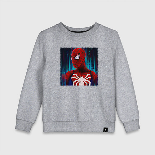 Детский свитшот Человек паук новый / Меланж – фото 1