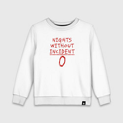 Свитшот хлопковый детский Ночи без происшествий 0, цвет: белый