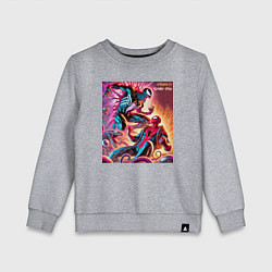 Свитшот хлопковый детский Spider-man vs Venom ai art fantasy, цвет: меланж