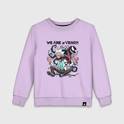 Свитшот хлопковый детский Веном вселился в Рика Санчеса - нейроарт, цвет: лаванда
