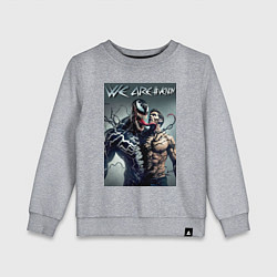 Свитшот хлопковый детский Eddie and Venom - ai art fantasy, цвет: меланж