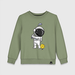 Свитшот хлопковый детский Космический гольф, цвет: авокадо