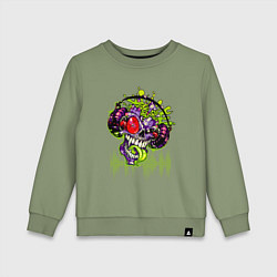 Свитшот хлопковый детский DJ Zombie, цвет: авокадо