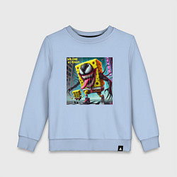 Свитшот хлопковый детский Sponge Bob and Venom - collaboration, цвет: мягкое небо