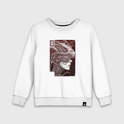 Свитшот хлопковый детский Андроид в кибернетическом шлеме, цвет: белый