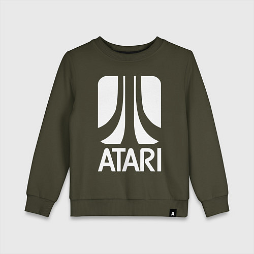 Детский свитшот Atari logo white / Хаки – фото 1