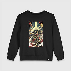 Свитшот хлопковый детский Иллюстрация космодесантника, цвет: черный