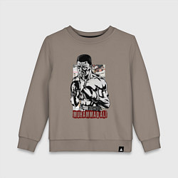 Свитшот хлопковый детский Боксер Мухаммед Али, цвет: утренний латте