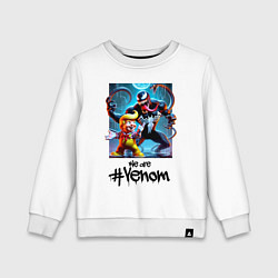 Свитшот хлопковый детский Donald Trump and Venom - meme, цвет: белый