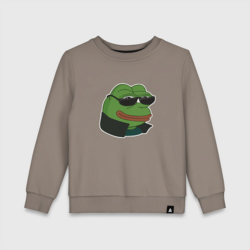 Детский свитшот Пепе крутой в очках / Утренний латте – фото 1