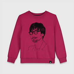 Свитшот хлопковый детский Хидэо Кодзима, цвет: маджента