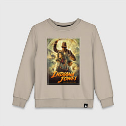 Свитшот хлопковый детский Indiana Jones and the dial of destiny, цвет: миндальный