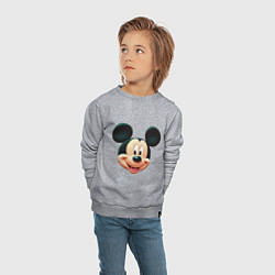 Свитшот хлопковый детский Mickey mouse head, цвет: меланж — фото 2