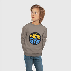 Свитшот хлопковый детский Neo geo logo, цвет: утренний латте — фото 2