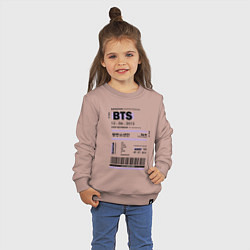 Свитшот хлопковый детский Bts ticket, цвет: пыльно-розовый — фото 2