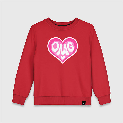 Детский свитшот Oh my god love / Красный – фото 1