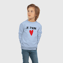 Свитшот хлопковый детский Любовь по-французски, цвет: мягкое небо — фото 2