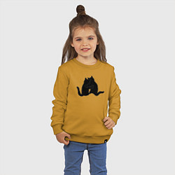Свитшот хлопковый детский Кошачьи объятия, цвет: горчичный — фото 2