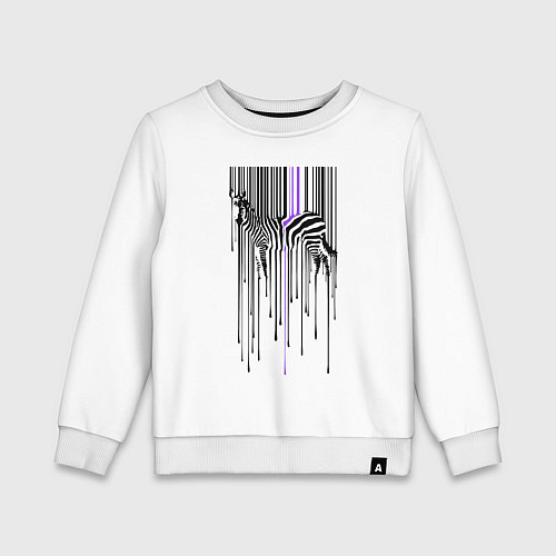 Детский свитшот Штрихкод зебра / Белый – фото 1